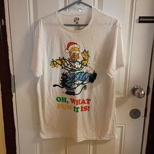 2/$10 The Simpsons Christmas Graphic Tee Size Large NWT